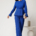 Costum damă albastru elegant pentru evenimente - Dy Fashion