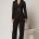 Costum damă negru elegant cu pantalon și sacou - Dy Fashion