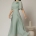 Rochie midi de ocazie vernil din voal cu lurex - Dy Fashion