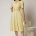Rochie midi de ocazie galbena din stofă Barbie - Dy Fashion