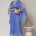 Rochie midi albastra de seară din voal peliculizat - Dy Fashion