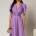 Rochie midi de ocazie mov din stofă Barbie - Dy Fashion