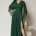 Rochie lungă verde de seară din voal - Dy Fashion