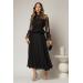 rochie-midi-neagra-seara-voal-plisat-perle-paiete (2)